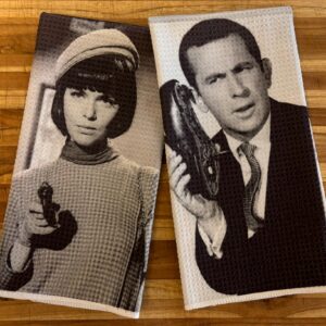 Don Adams and Barbara Feldon Get Smart Kitchen Towels Set