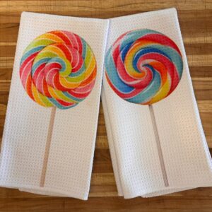 Big Bright Fun Lollipop Waffle Weave Microfiber Kitchen Towels Set