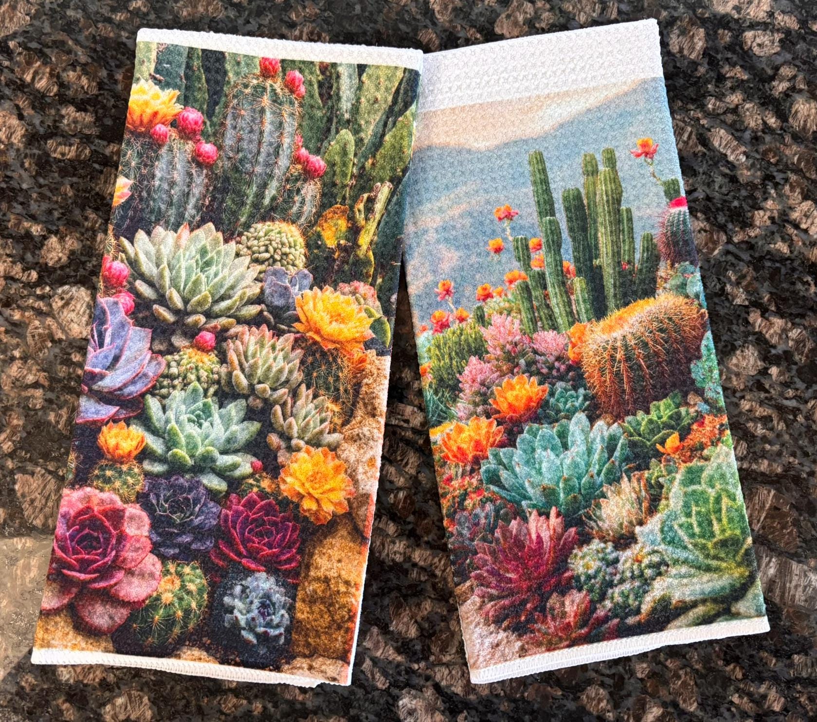 Sonoran Desert Cactus Garden Kitchen Towels Absorbent Dish Cloths for Home - Image 3