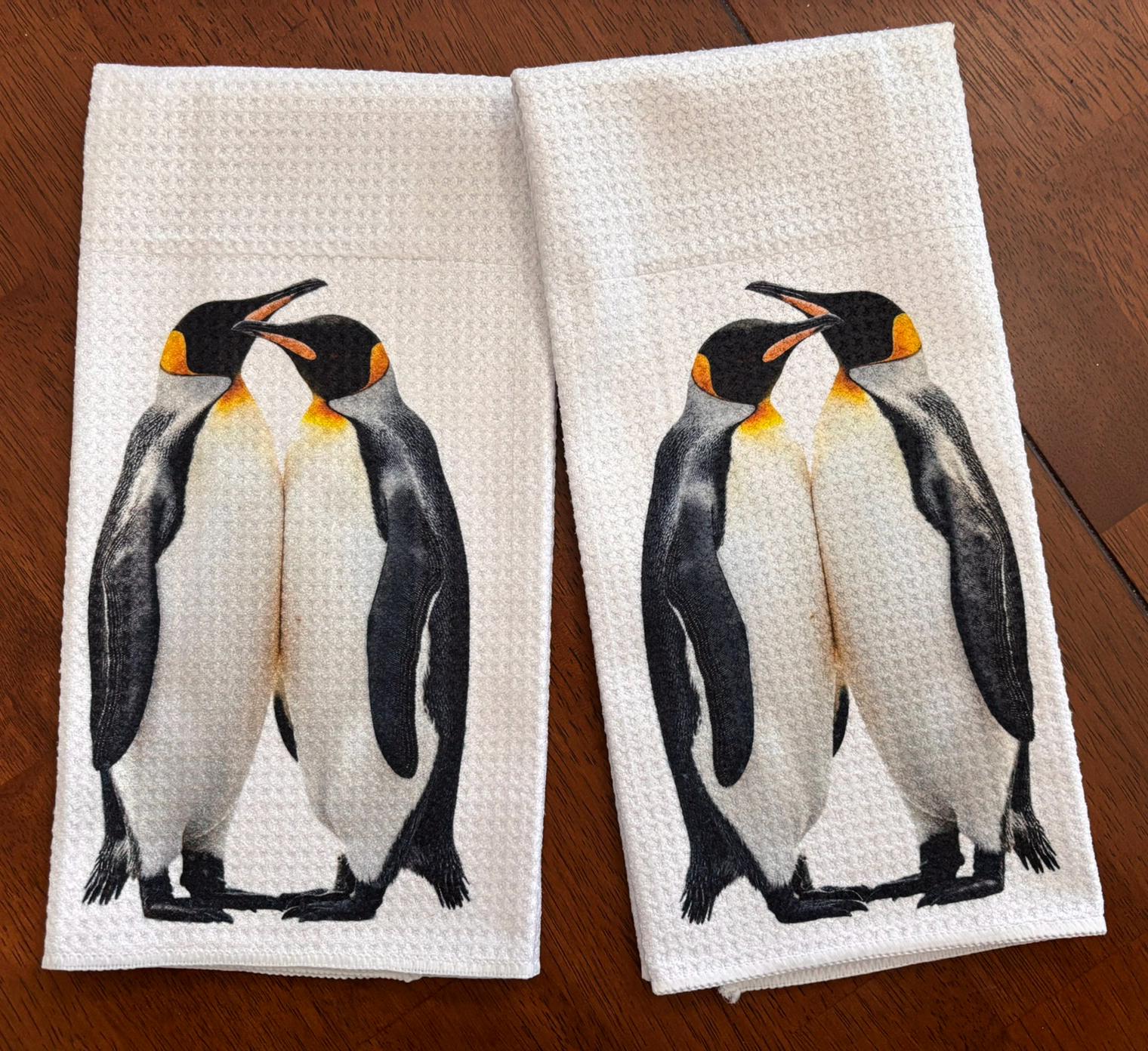 Antarctic Penguins Kitchen Towels Set: Absorbent Dish Towels for Nature Lovers - Image 2